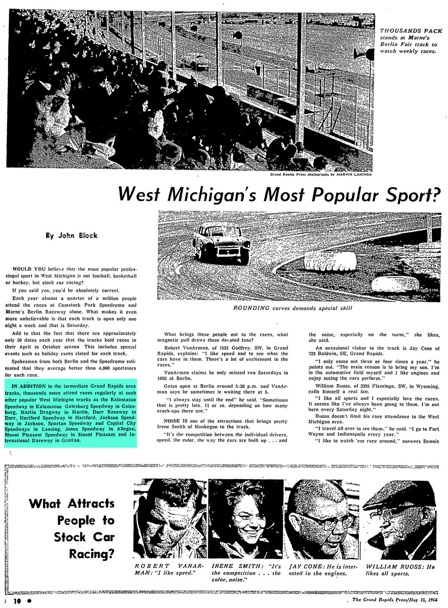 Dorr Raceway - May 1966 Article On W Michigan Racing (newer photo)